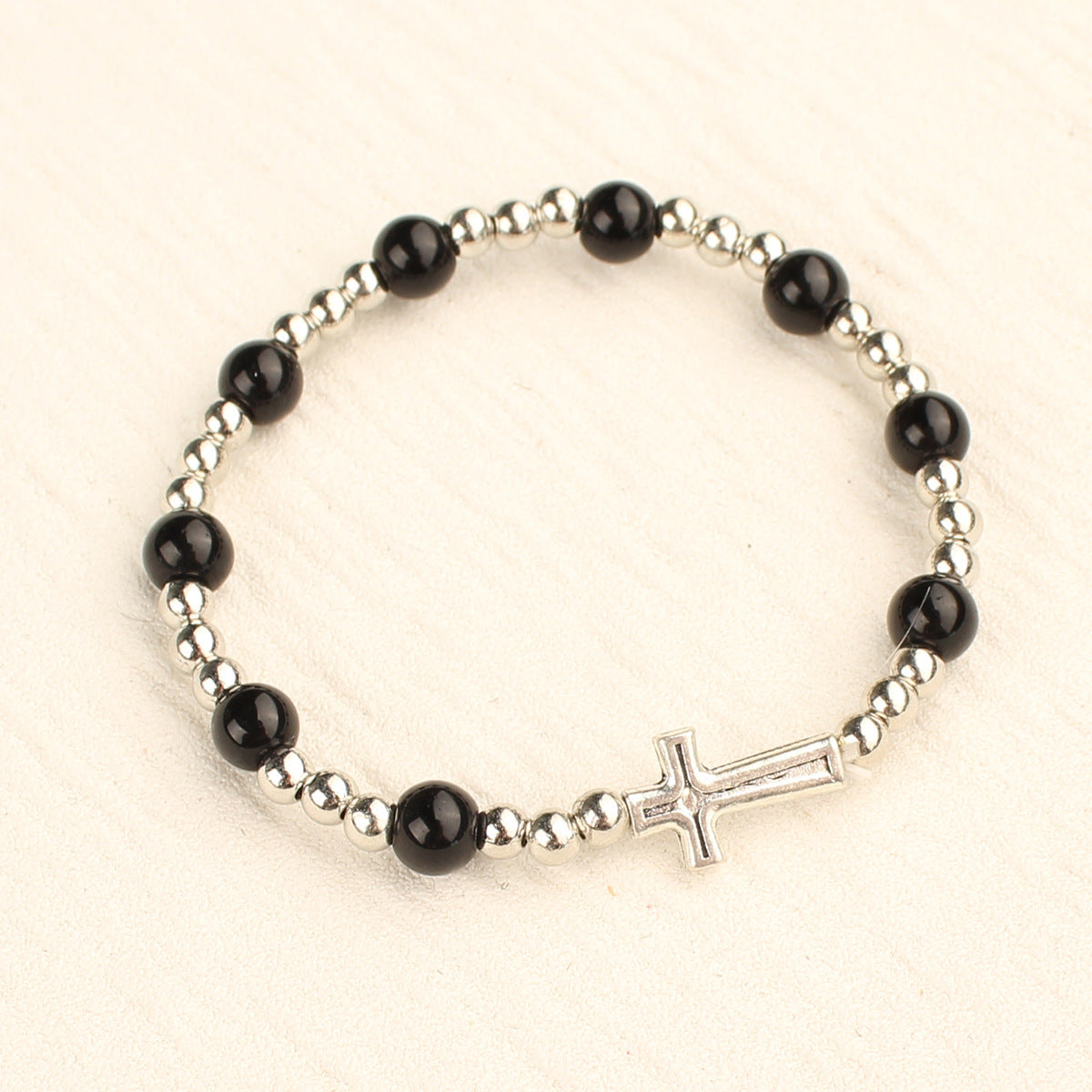 Women's Fashion Simple Cross Rosary Bracelet