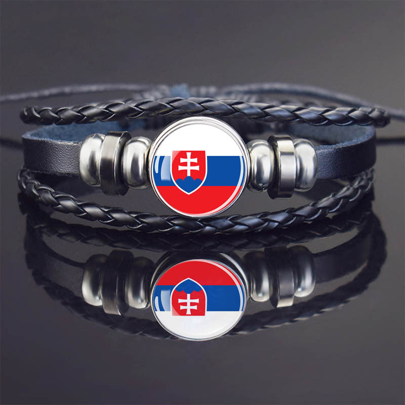 World Flag Bracelet Woven Twisted