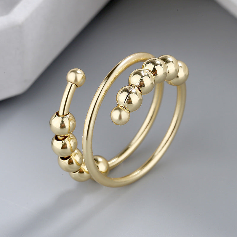 Rotierender Ring, doppelagig, verstellbar, Dekompression, Farberhaltung, Stress-Angst-Ring