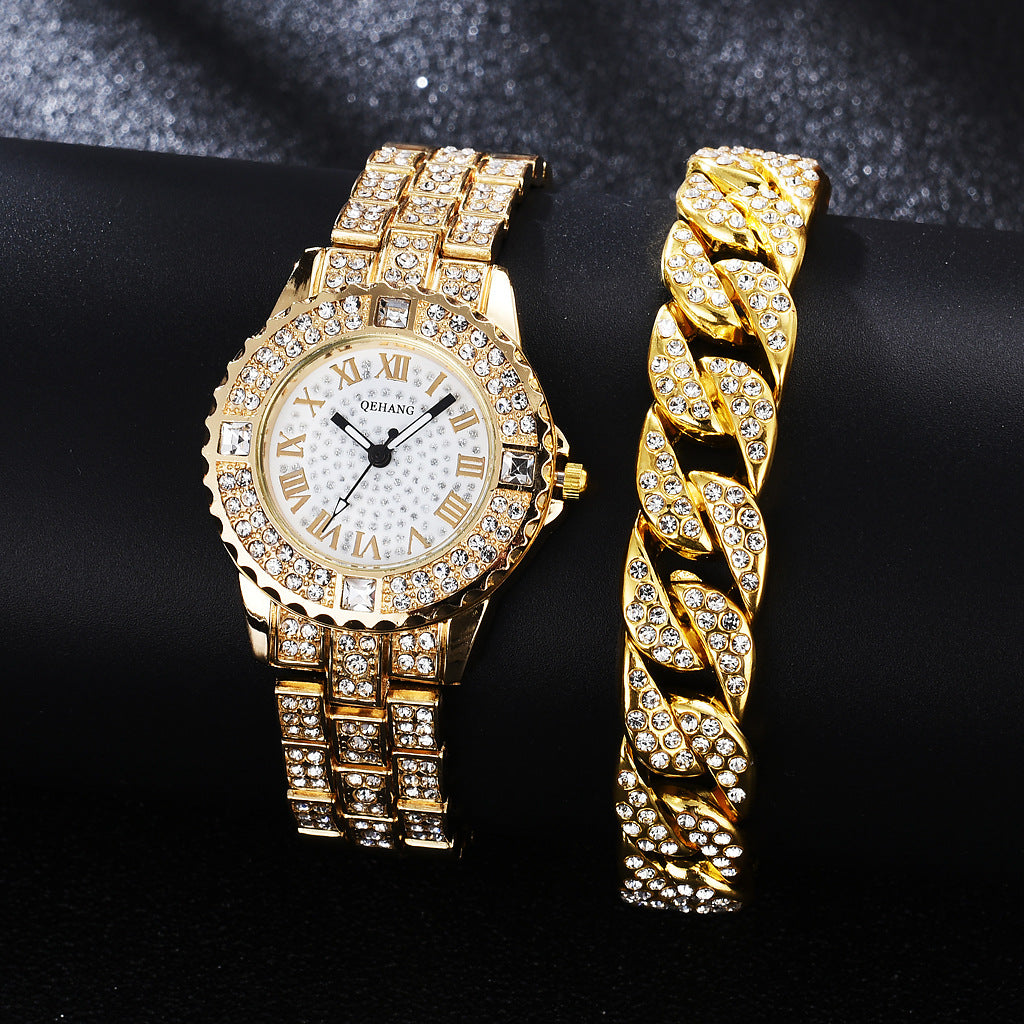 Neue Damenanzug-Armbanduhr, modisch, exquisit mit Diamant, englische Uhr