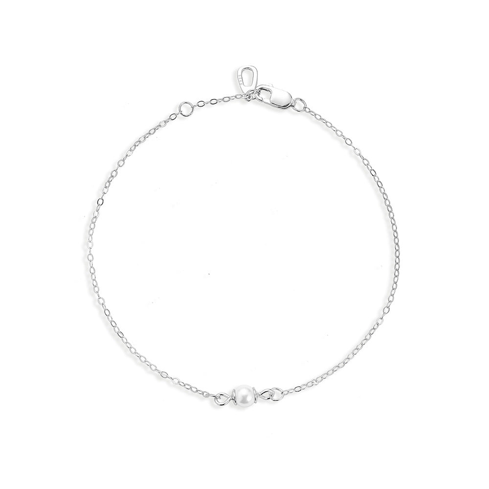 S925 Sterling Silver Simple Handmade Beaded Chain
