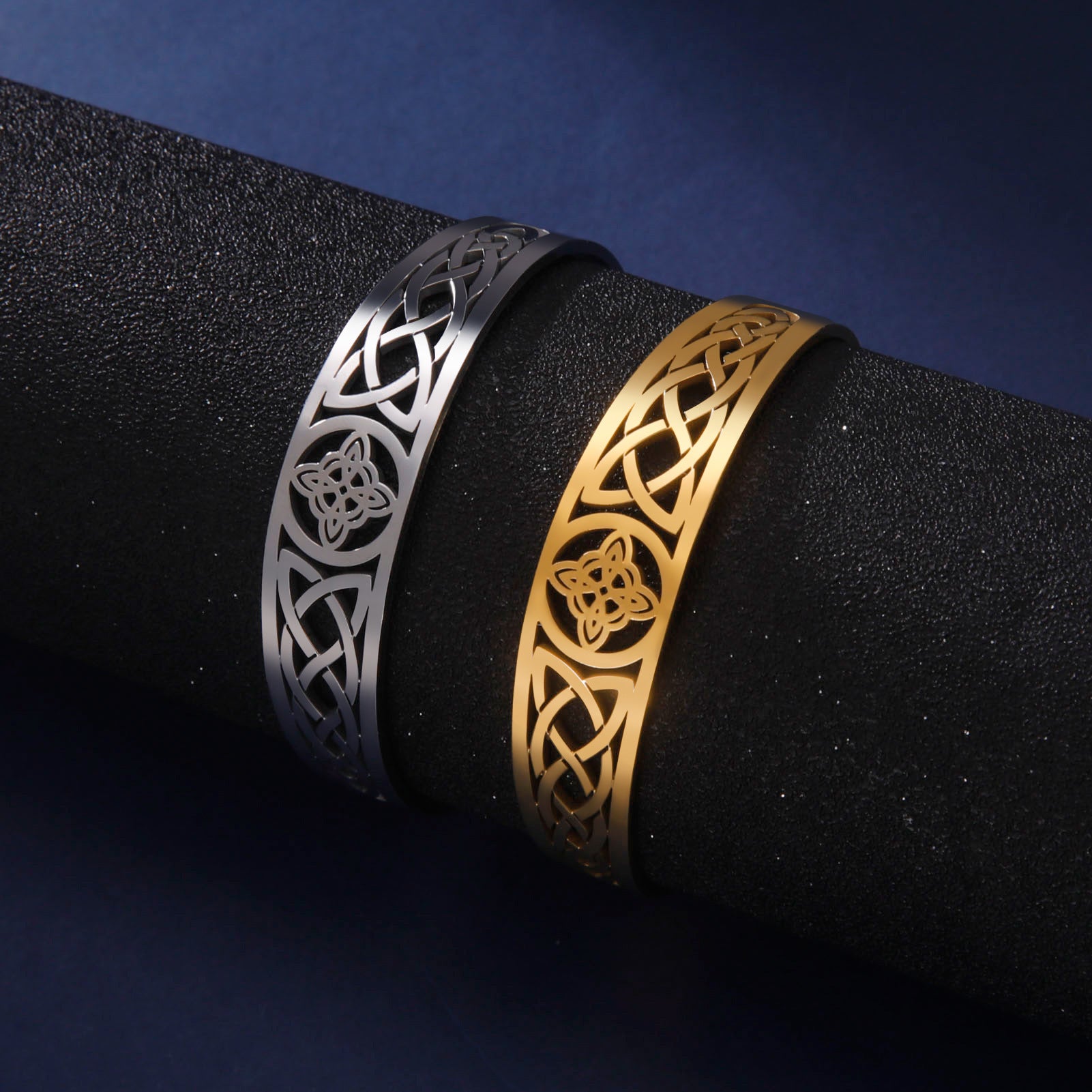 Electroplated Witch Knot Hollow 304 Stainless Steel Bracelet