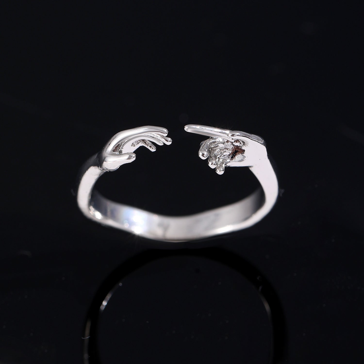 Anillos Abiertos Ajustables de Dos Manos Anillo de Moda con Personalidad para Joyería de San Valentín