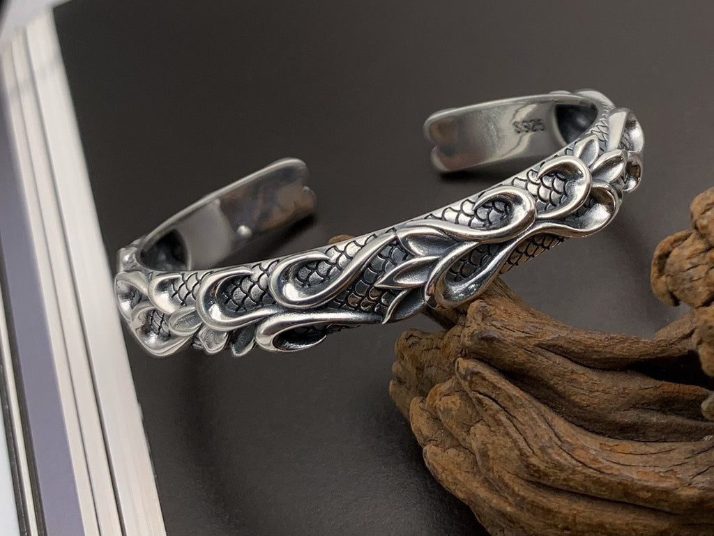 Armband für Herren aus Sterlingsilber 925 im Retro-Stil, gealtert