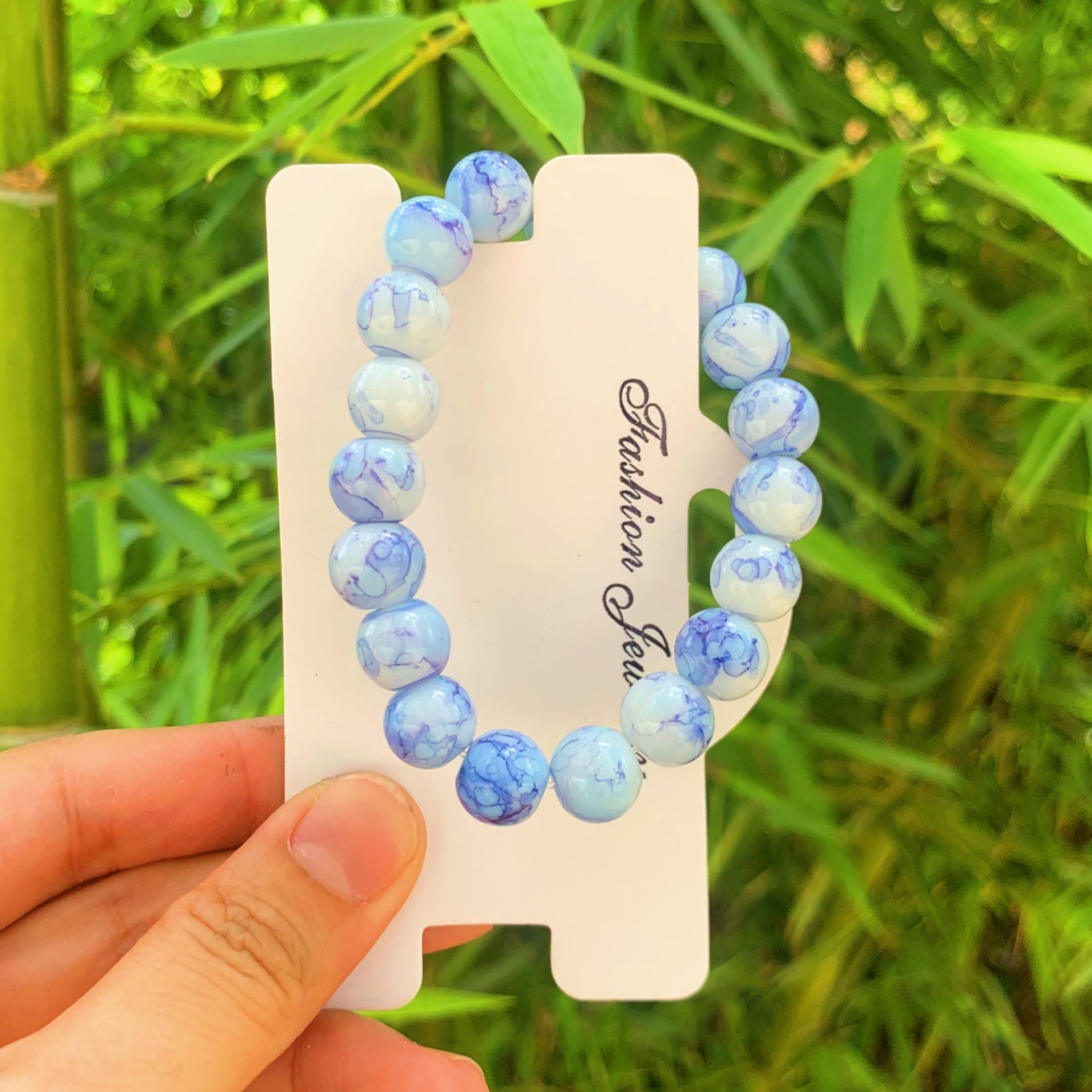 Glass Bracelet Ceramic Bracelet Blue And White Porcelain Gift Box
