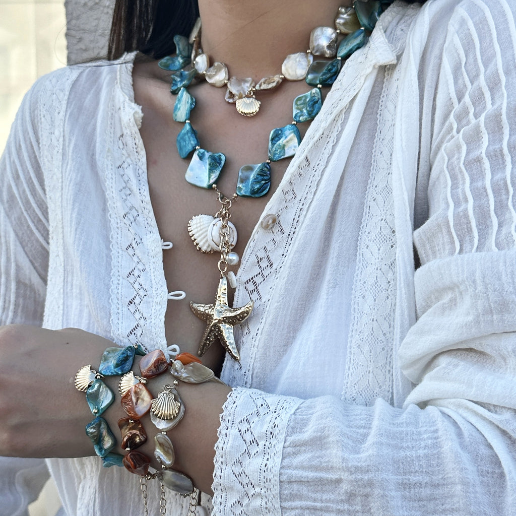 Pulsera estilo océano irregular con temperamento