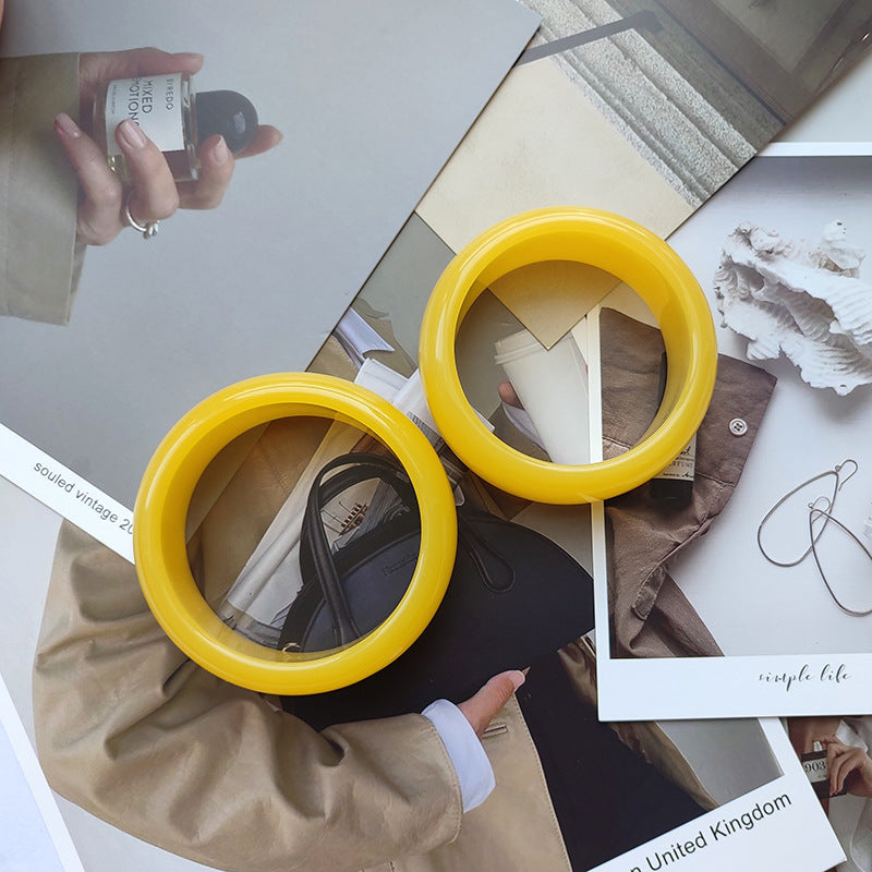 Round Resin Summer Jelly Color Dynamic Acrylic Bracelet