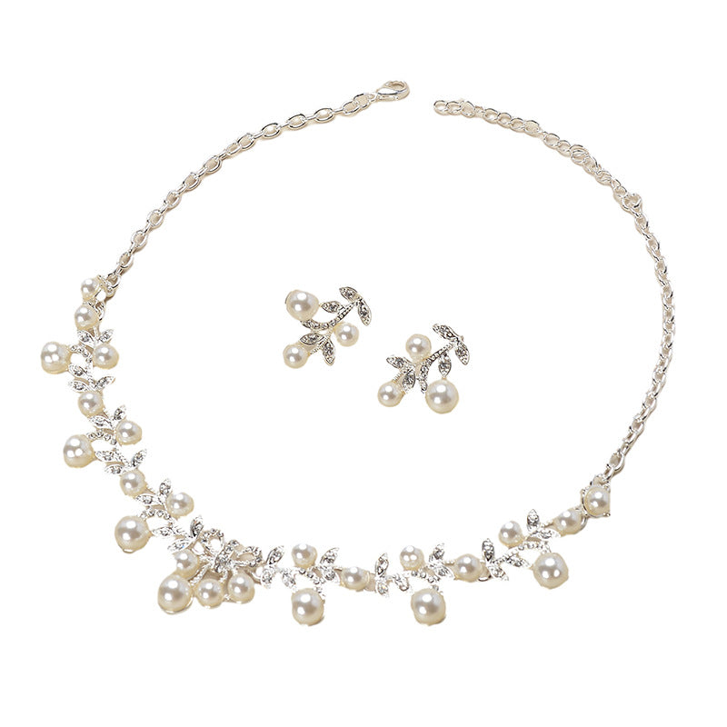 Perlen-Schmuckset im böhmischen Stil, Halskette und Ohrringe