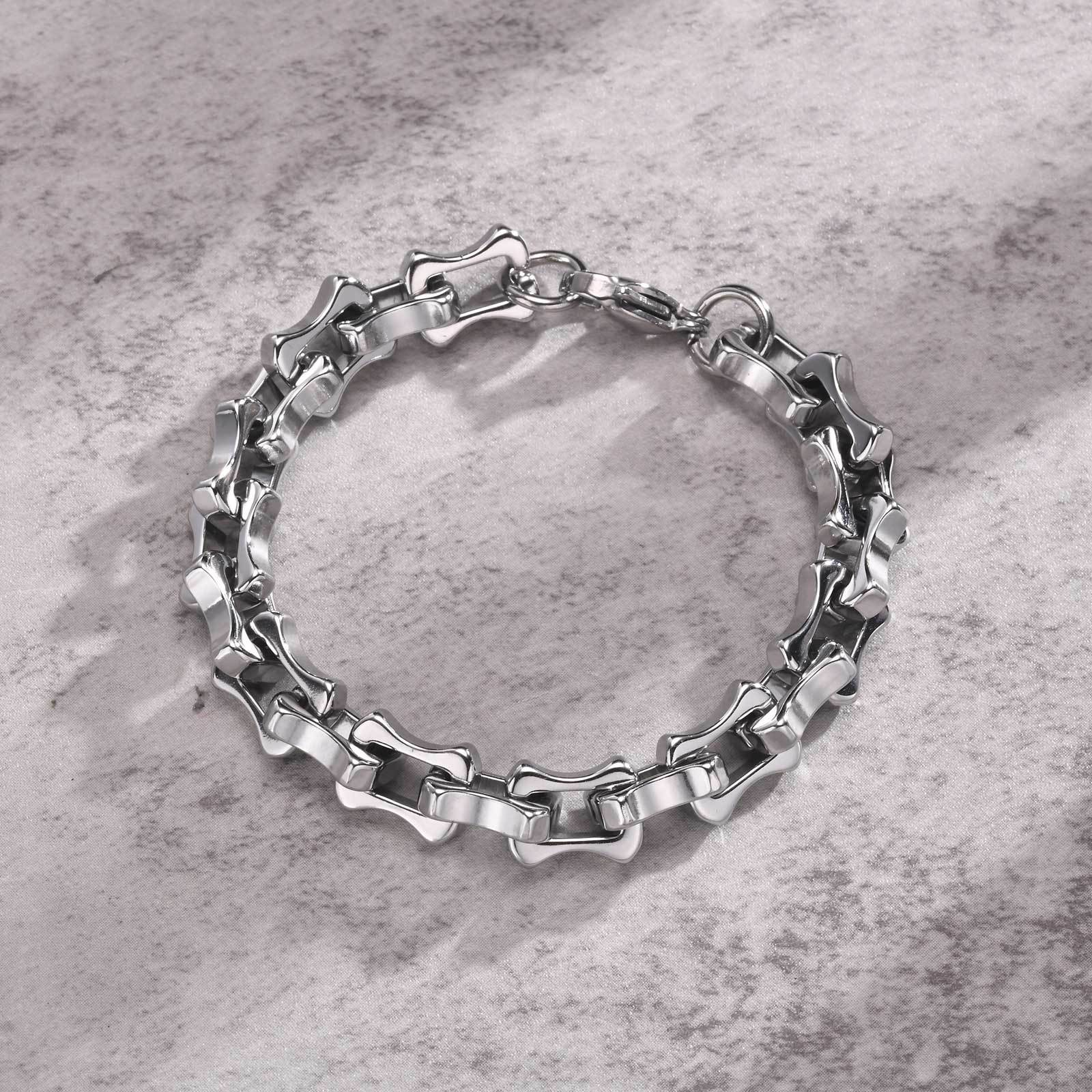 Stainless Steel Handmade Chain Thick Hand Chain Steel Color