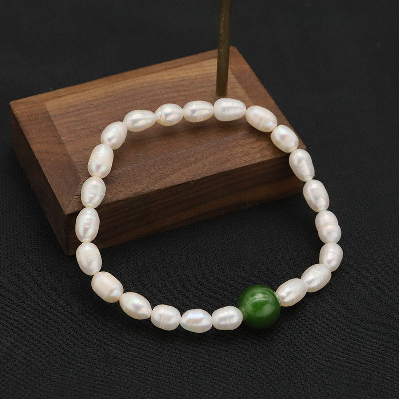 Pulsera de Perlas Naturales Retro para Mujer