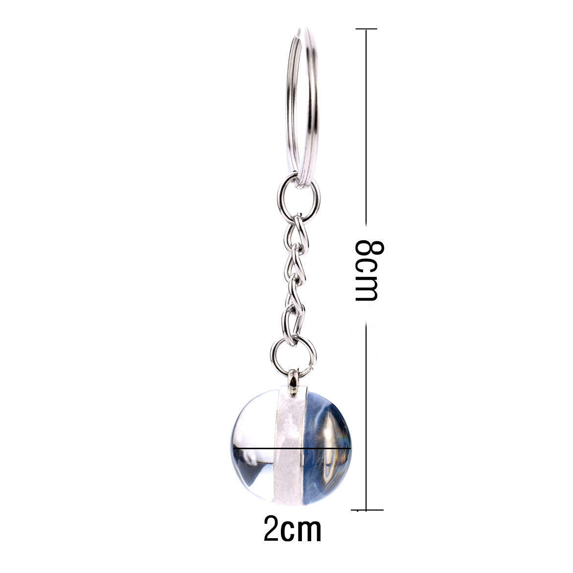 Adorno de llavero de bola de cristal de doble cara con animal
