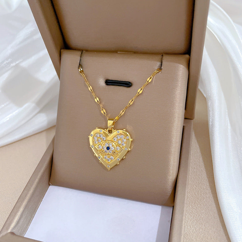 Love Eyes Vollmond Diamant Leichte Luxus Temperament Halskette
