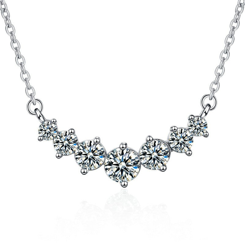 Neue Zirkon Halskette Damen Anhänger Schlüsselbeinkette Schmuck