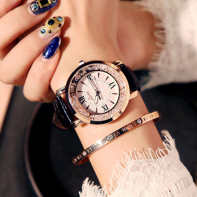 Reloj de cuarzo retro para mujer, con correa de diamantes de imitación, de moda coreana, para estudiante
