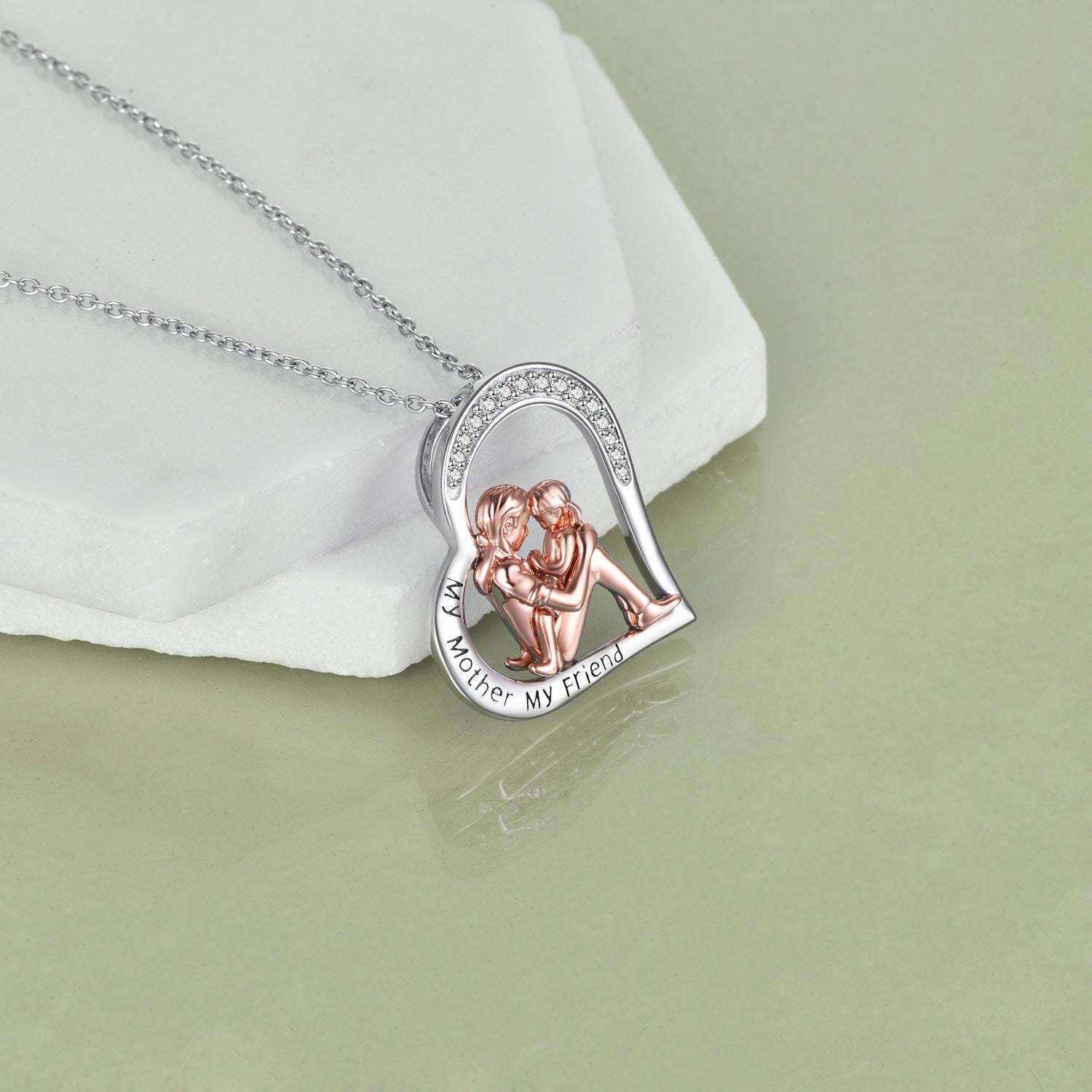 Mutter-Tochter-Halskette 925 Sterling Silber Gravur "Meine Mutter, meine Freundin" Schmuck Muttertagsgeschenke Geburtstagsgeschenke für Mama von Tochter