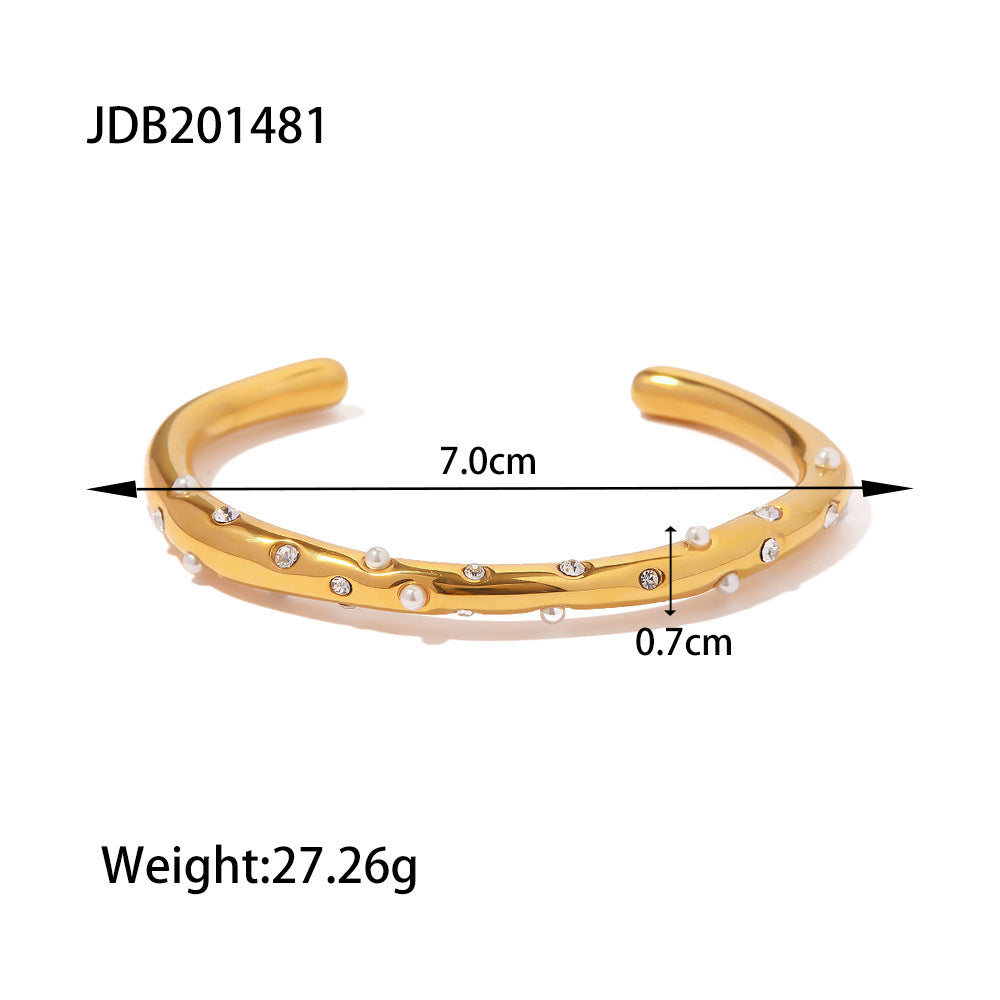 Stainless Steel Pearl Bracelet Opening Does Not Fade