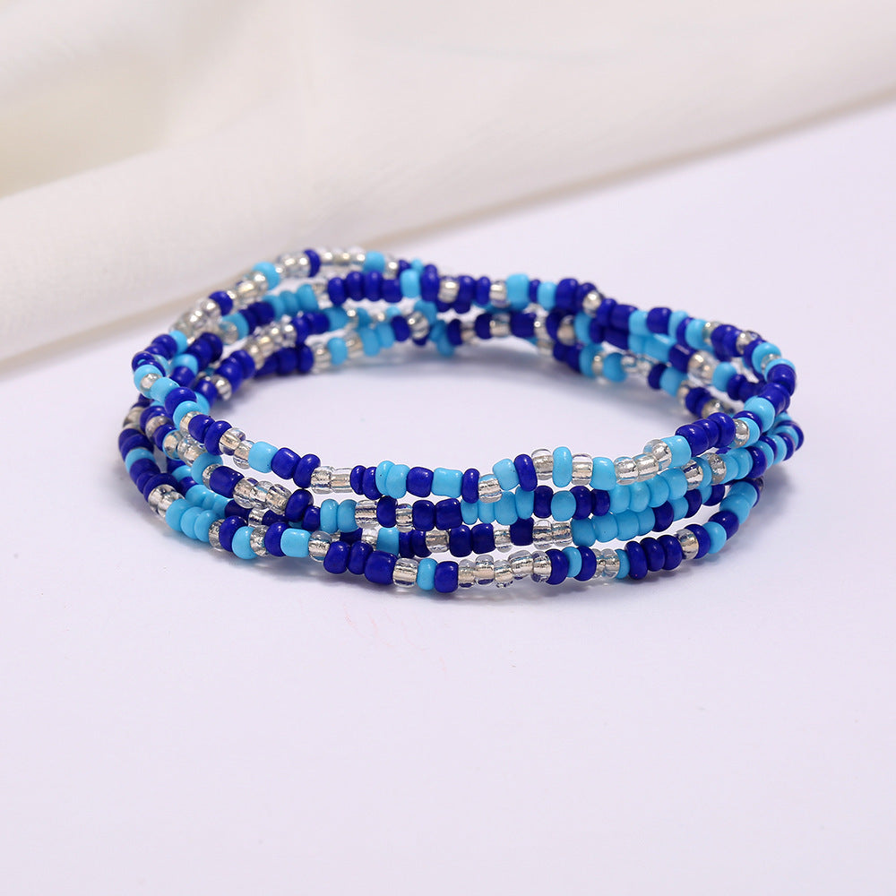 Women's Colorful Beaded Elastic Waist Chain