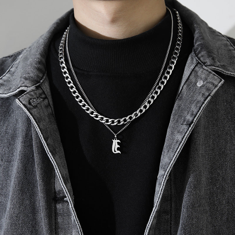 Ins Style Letter Necklace Titanium Steel
