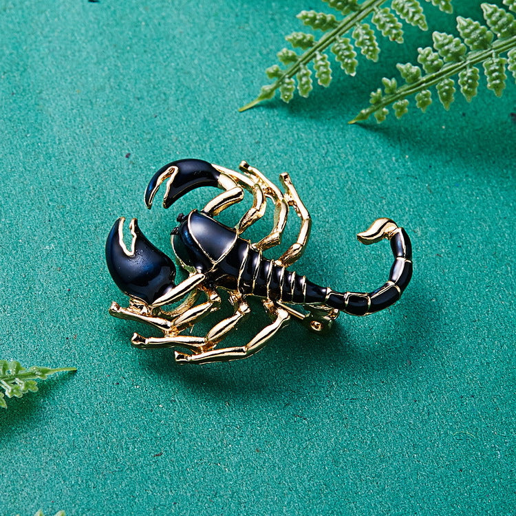 Pintura de escorpión al óleo, broche de animal, insecto con personalidad