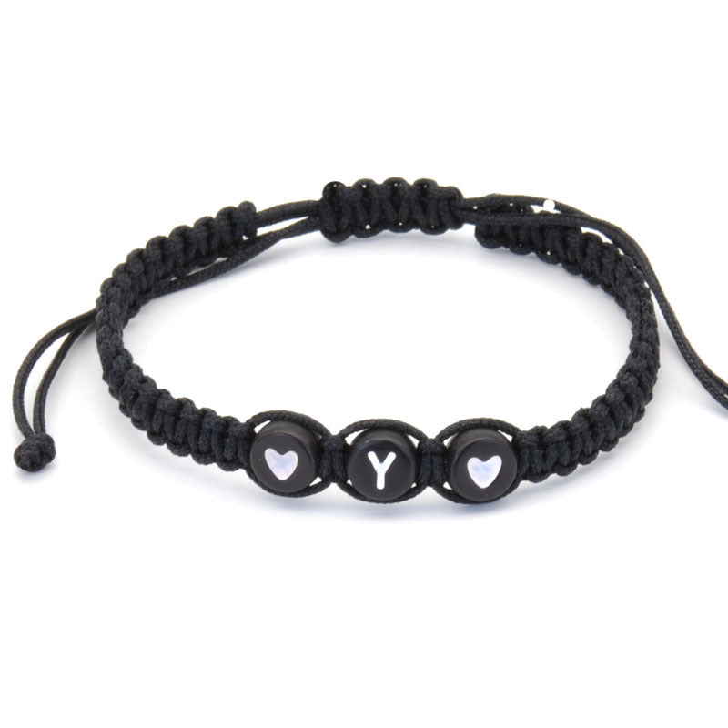 26 English Letters Love Heart Hand Woven Hand Rope