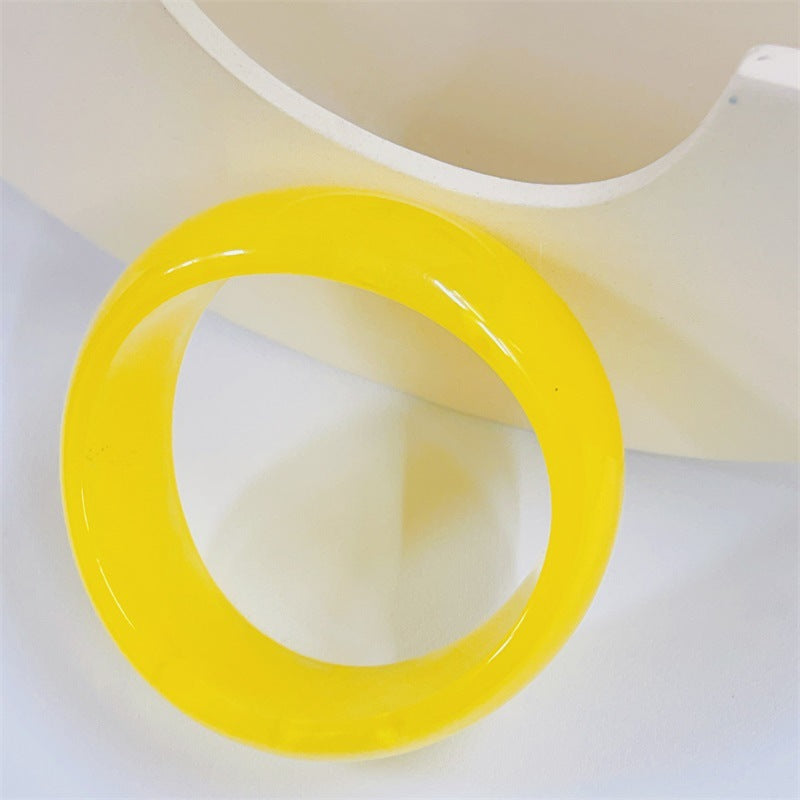 Macaron Colored Resin Shaped Geometric Bracelet