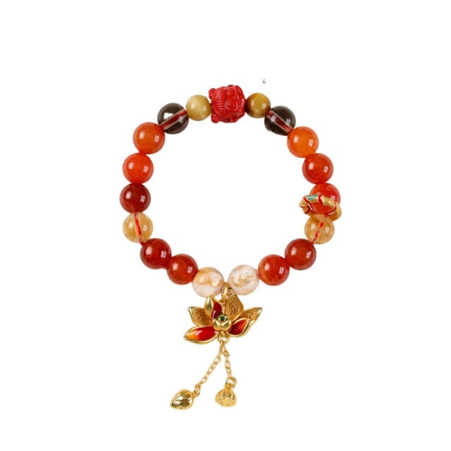 Ring Dragon Scale Flower Agate Bracelet