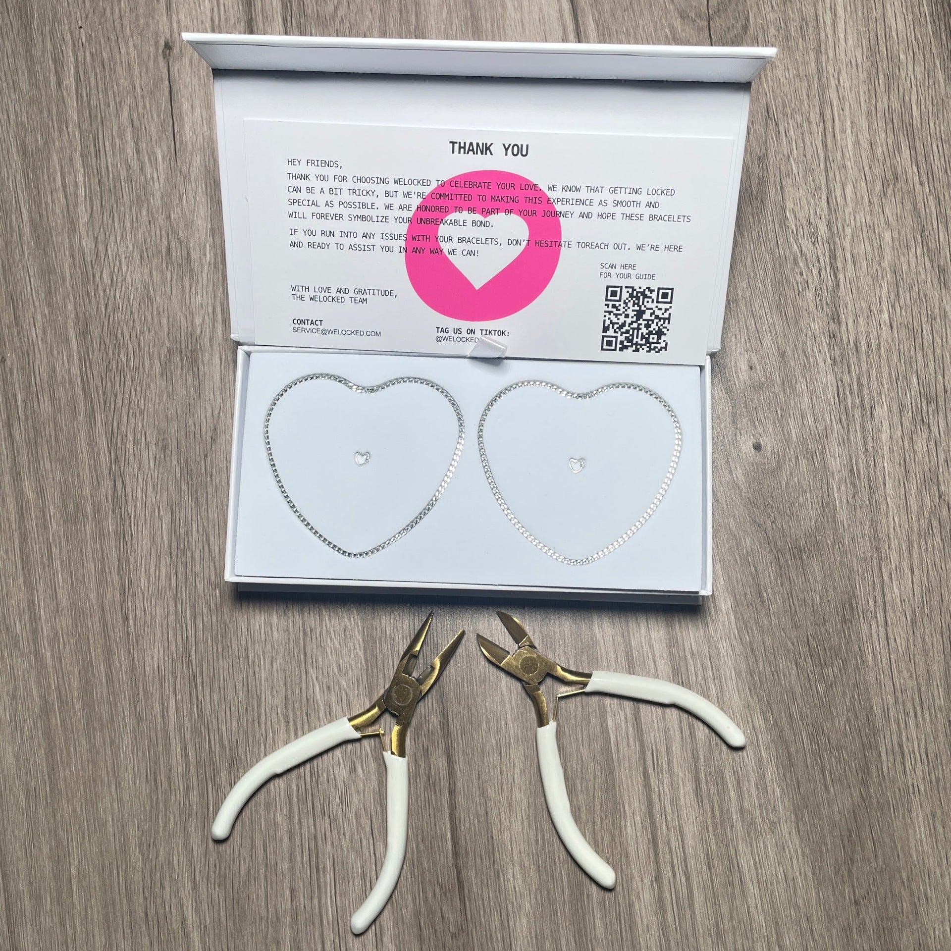 Couple Bracelet 925 Silver Eternal Lock Cutting Pliers Suit