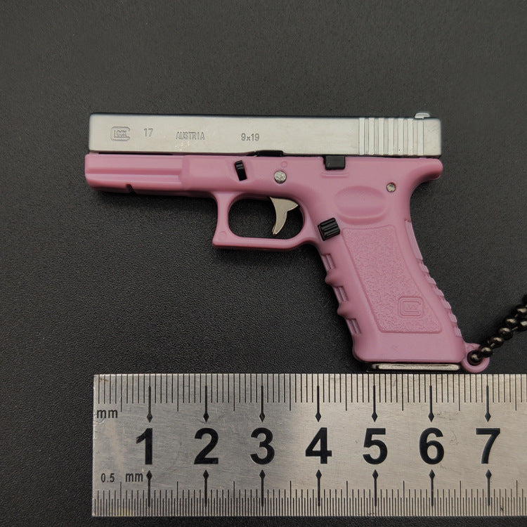G17 Llavero de aleación con forma de pistola, modelo de juguete, regalo, colgante