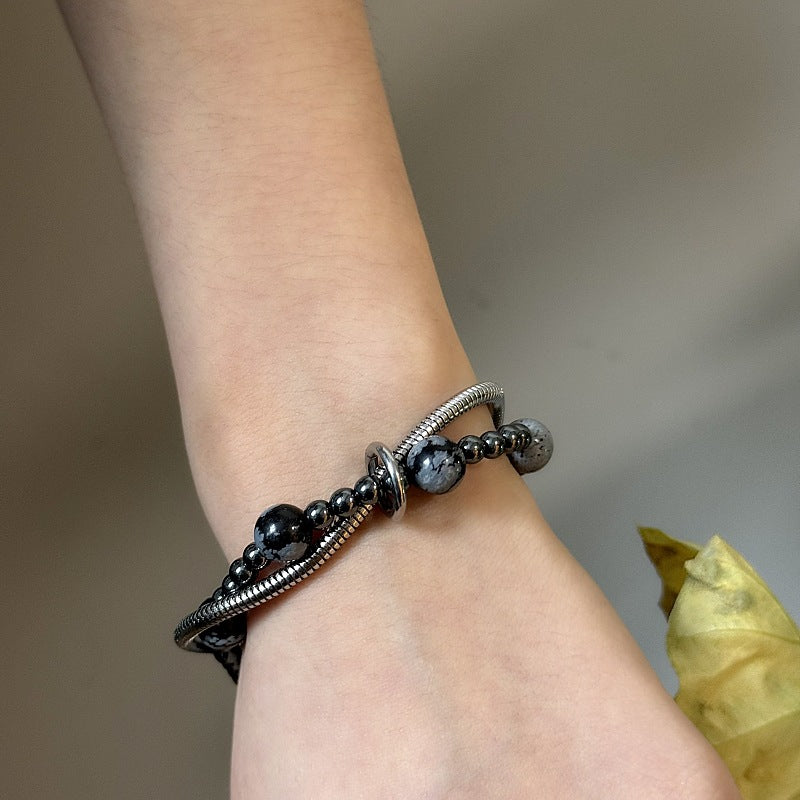 Double-layer Stainless Steel Snake Chain Original Design Men's Bracelet
