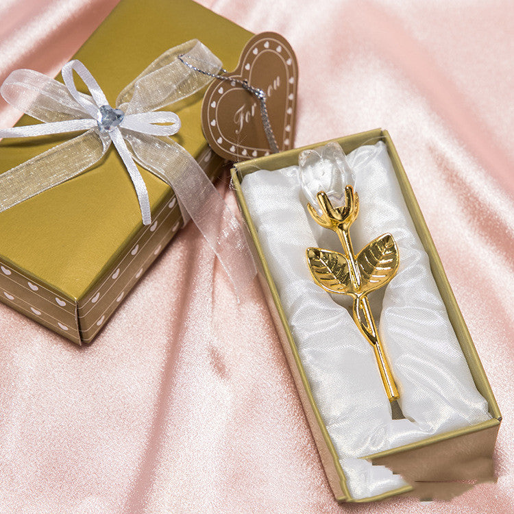 Cristal Metal Rosa Regalo Pequeño de San Valentín Boda