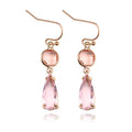 Pendientes de cobre con cristal K9 multicolor de diseño geométrico