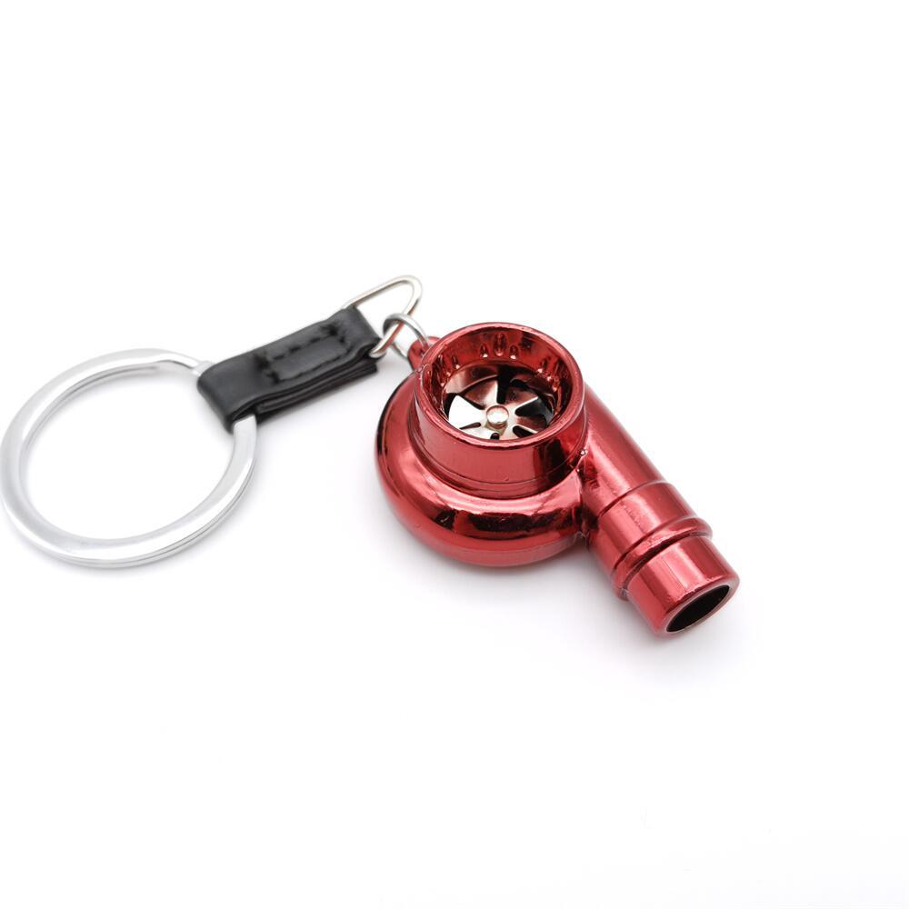 Llaveros de metal de aleación con simulación de silbato de turbo de coche