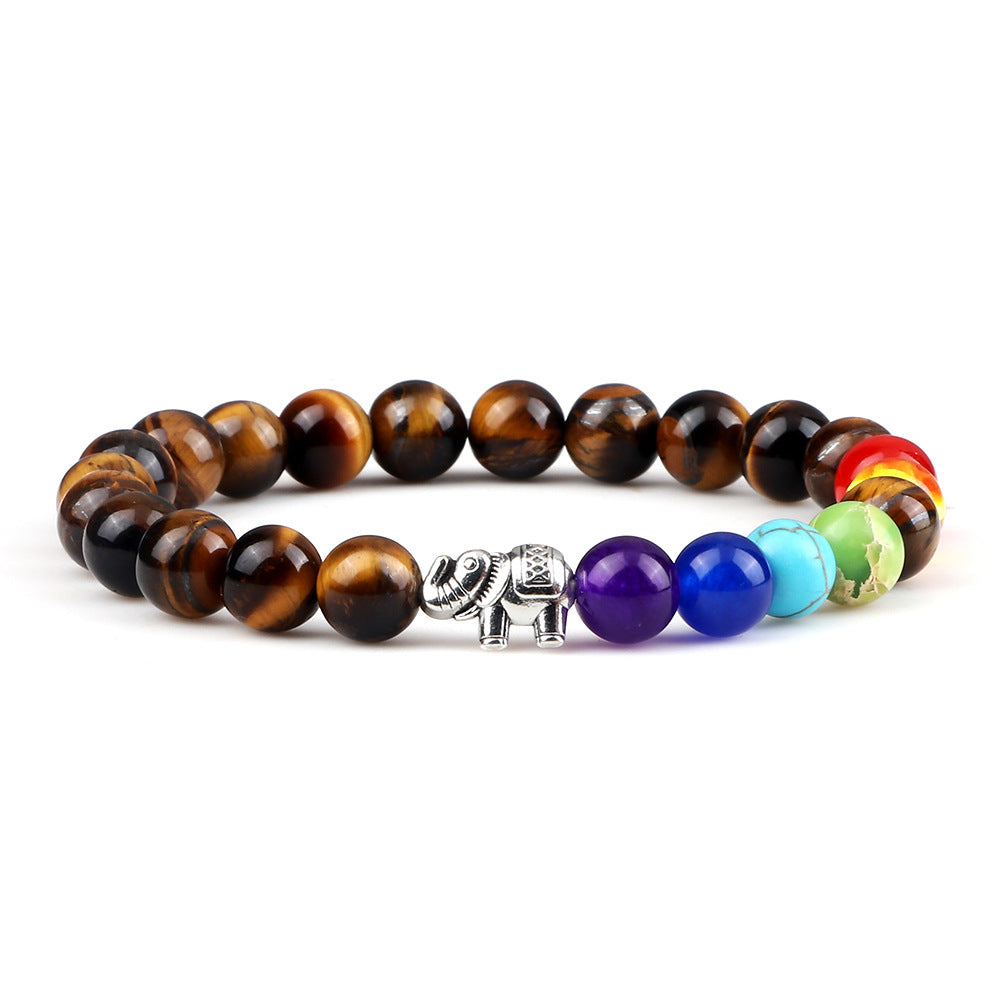 Colorful Rainbow Elephant Beads Bracelet