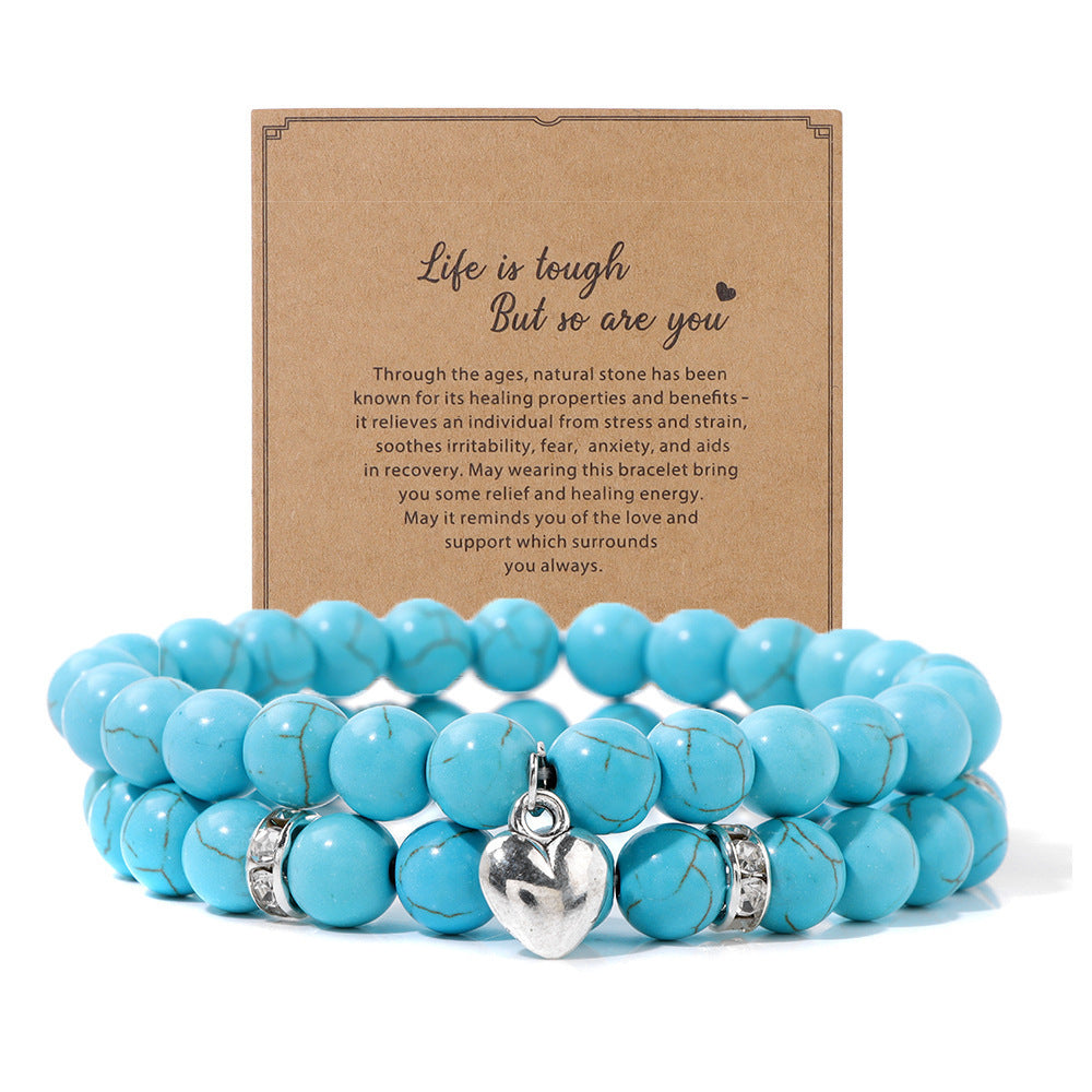 Zebra Double Layer Suit Bracelet Blue Pine Crystal Obsidian