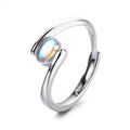 Temperament Spirale Muster Blauer Mondstein Ring Damen