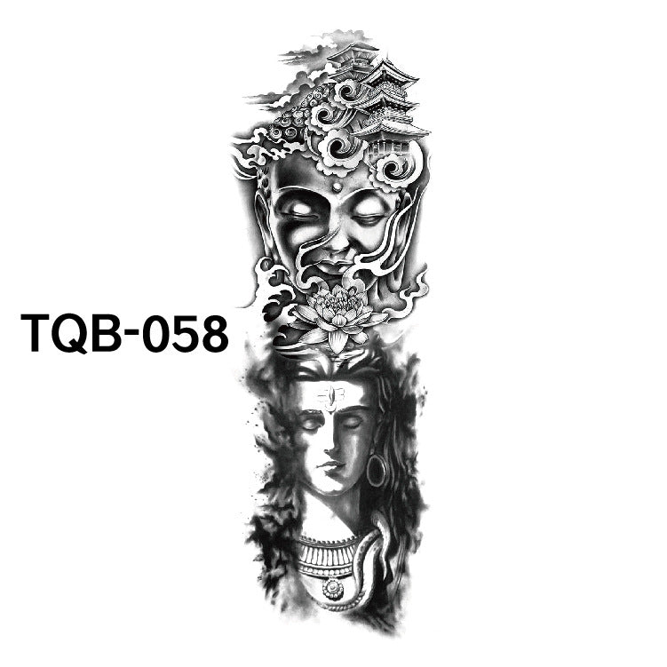 Pegatina de tatuaje impermeable de brazo completo