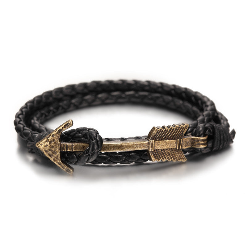 Pulsera Retro Multicapa Trenzada a Mano para Hombre