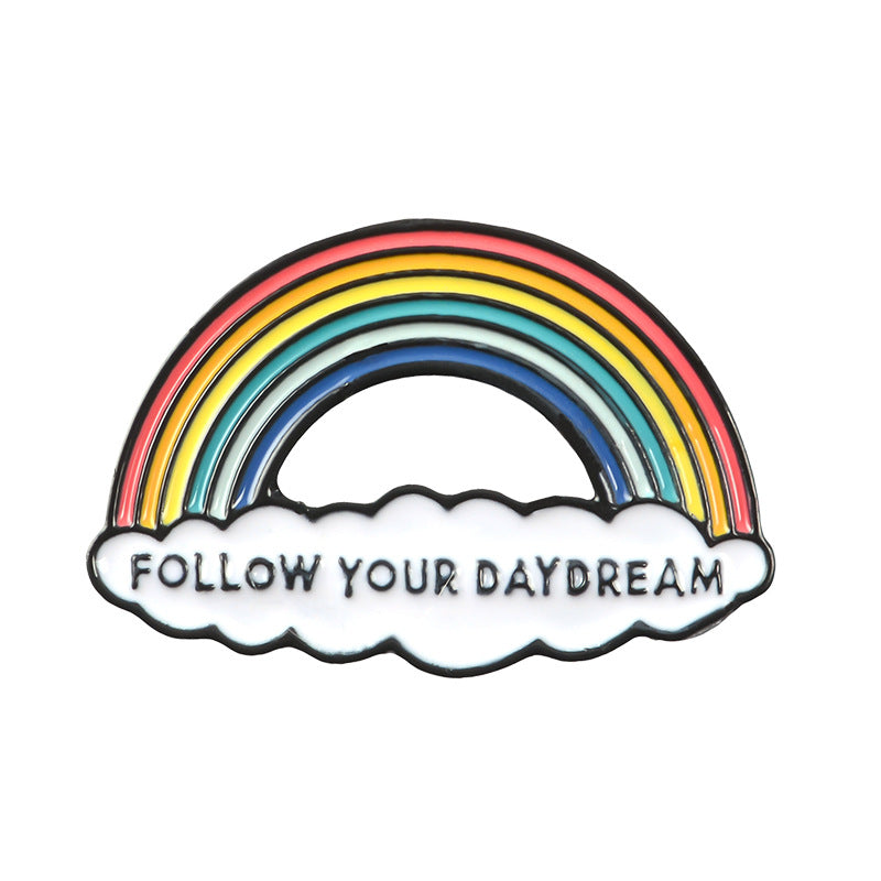 Kreative Regenbogen-Wolken-Anstecknadel