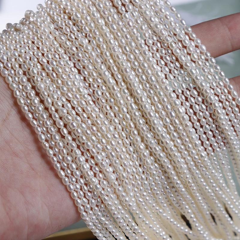 Material de joyería de cadena fina con perlas de agua dulce naturales