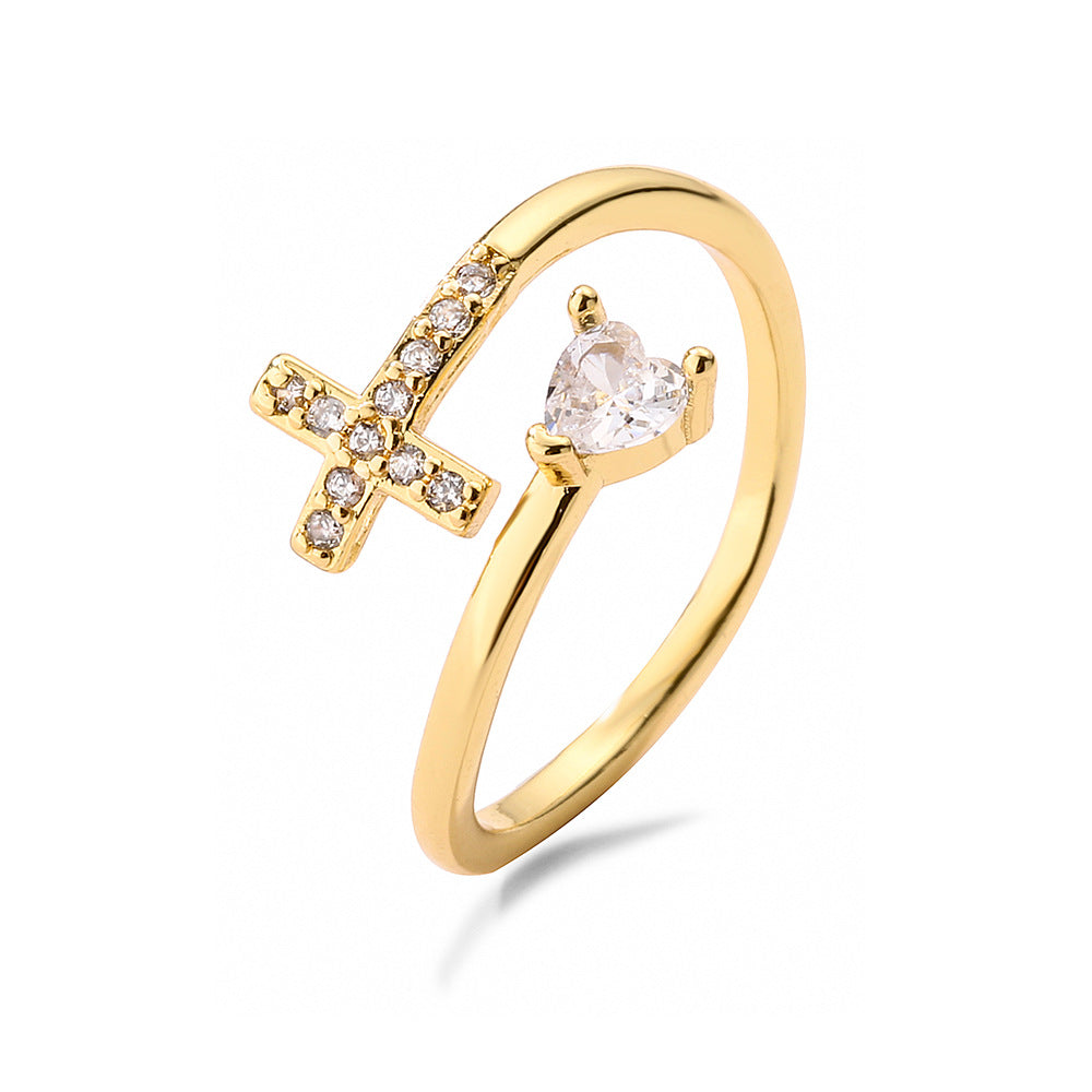 Nuevos Anillos de Moda con Cruz de Zirconia Cúbica Brillante y Ojo Turco para Mujer y Niña, Accesorios de Dedo, Joyería para Fiesta, Regalo