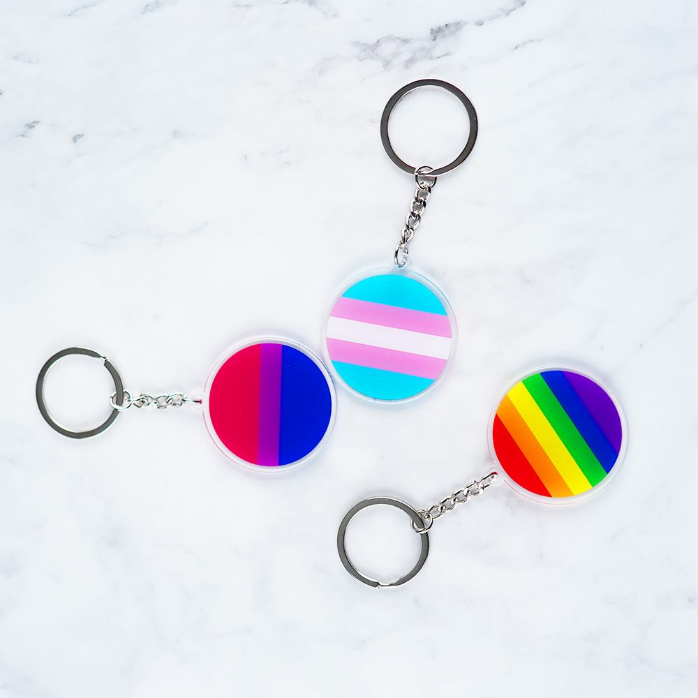 Llavero con Colgante de Bandera LGBT Bisexual Transgénero