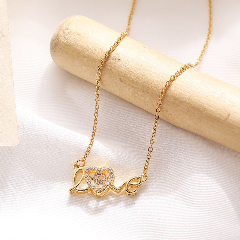 Valentinstag Geschenk Neue Titanstahl Halskette Mode Neue Liebe Smart Halskette Damen Schlüsselbeinkette Modeschmuck Frau