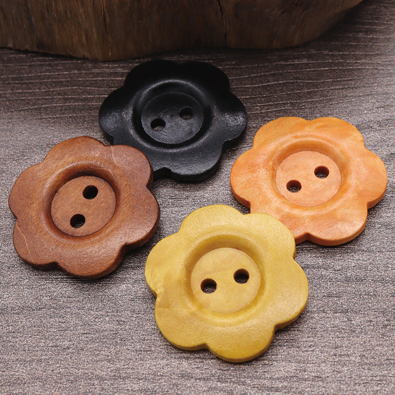 Botones de madera natural en color original para jerséis