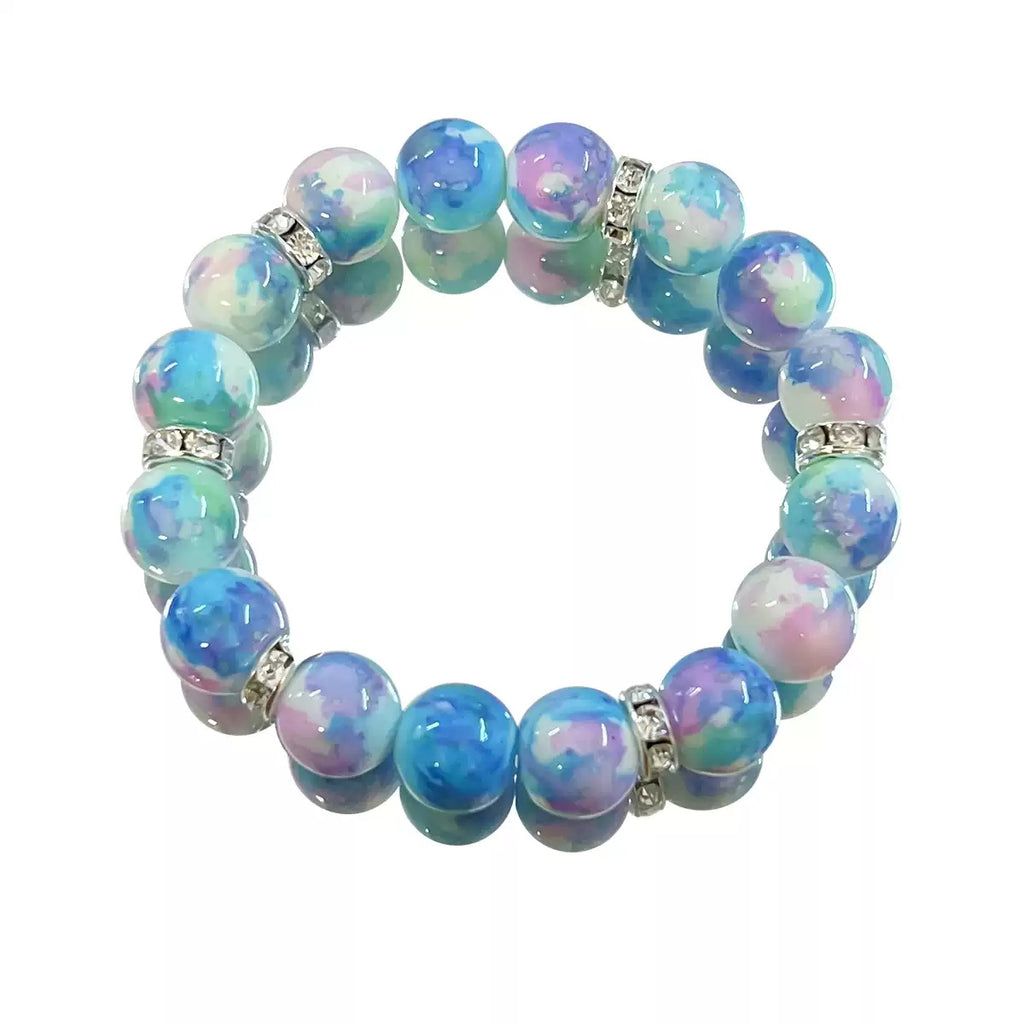 Ölgemälde-Stil Damenarmband Neu Blau Violett Blühend
