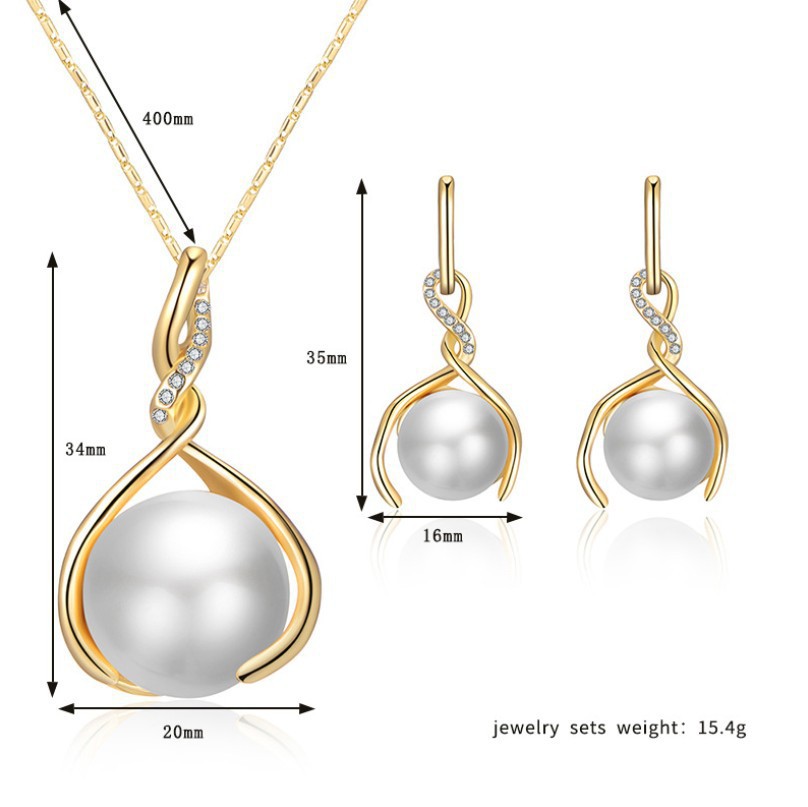 Koreanische Mode Temperament Schmuck Perlenohrring-Set