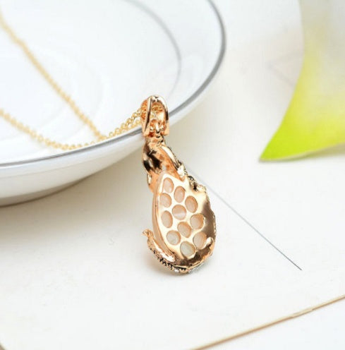 Damen Elegantes Wassertropfen Strass Anhänger Halskette Haken Ohrringe Schmuckset