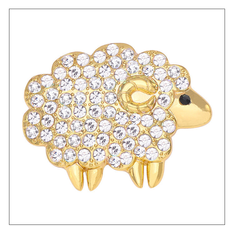 Broche Zodíaco Oveja Broche de diamantes de imitación