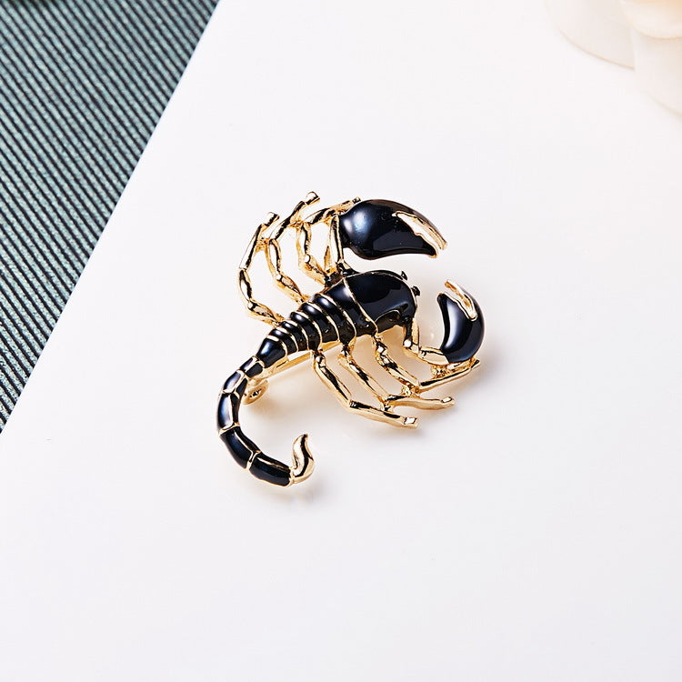 Pintura de escorpión al óleo, broche de animal, insecto con personalidad
