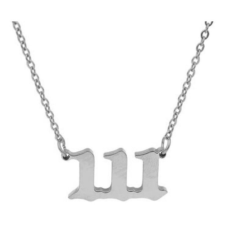 Collar corto para mujer con colgante de número angelical 0-9