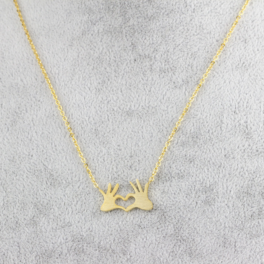 Corazón, corazón, collar, cadena de clavícula